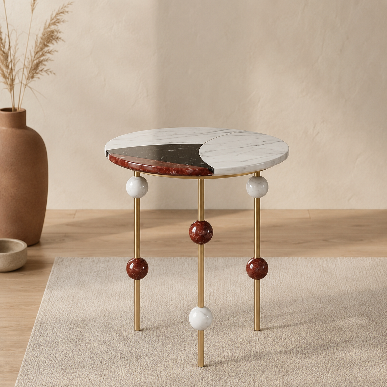 The Celeste Side Table | Marble & Gold Edition