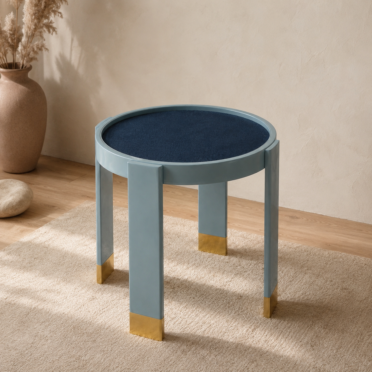 The Deco Tray Table | Azure & Gold Edition
